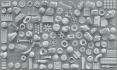 Bolts and gears-part-3 119 pieces 3D Model