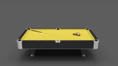 8 Ball Pool Table Yellow 3D Model