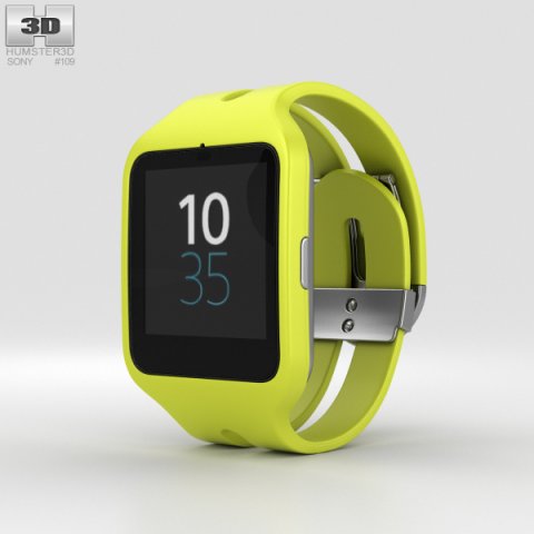 Sony SmartWatch 3 SWR50 Yellow 3D Model