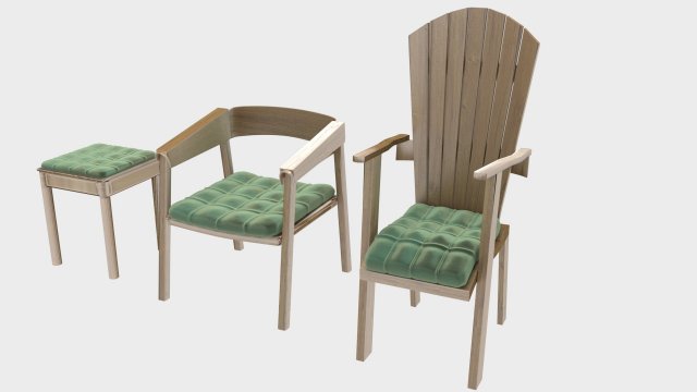 Tree chairs 3D Model