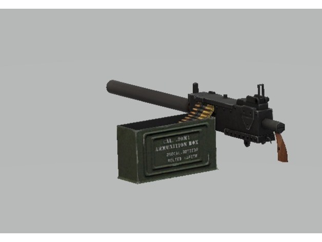 US Heavy machine gun WWII  3D Print Model
