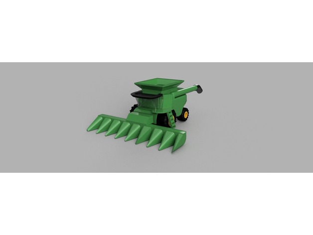 Combine Harvester with Corn Head 3D Print Model