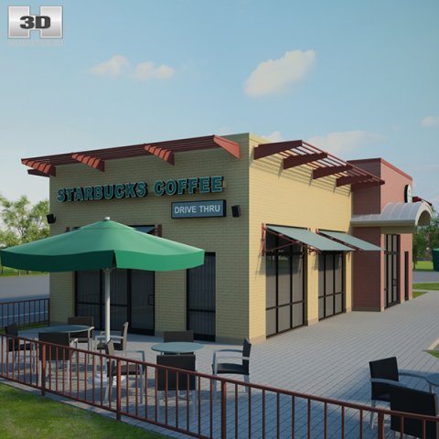 Starbucks Restaurant 02 3D Model