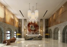 Hotel reception hall design complete 02 3D Model