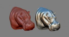 Hippopotamus head 3D Model