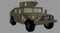 Humvee military jeep with a machine gun 3D Model
