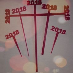 2018 New Years Party Picks and Swizzle Sticks 3D Print Model
