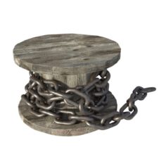 Steel Chain and Spool PBR 3D Model