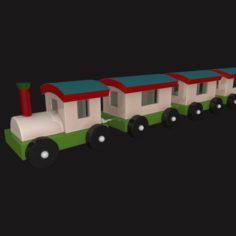 Cartoony Toy Train 3D Model