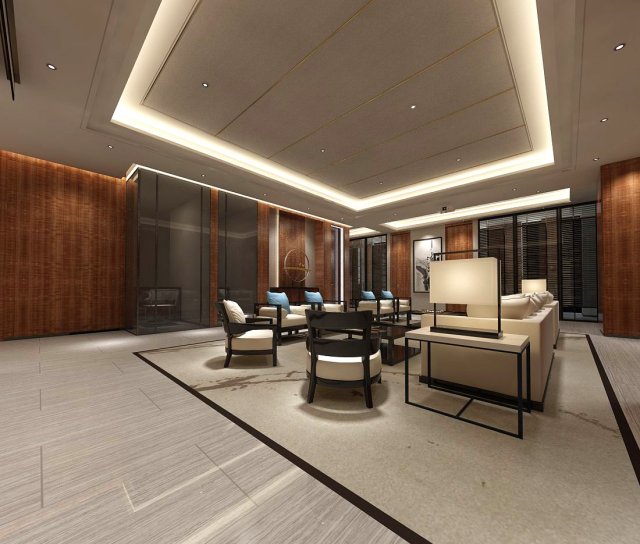 Office reception hall design complete 03 3D Model