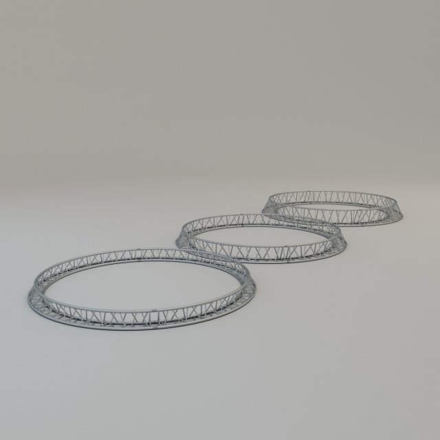 Triangular Circular Truss set R200 3D Model