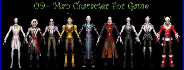 9-Man Character For Game C 3D Model