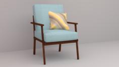 Danish Style Chair and Pillow 3D Model