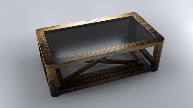 Coffee Table Wild Pine Wood 3D Model