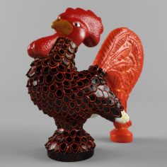 Glass figurine rooster 3D Model