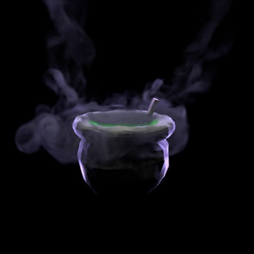 SMOKING LOWPOLY CAULDRON 						 Free 3D Model