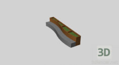 3D-Model 
Curved bench with planter on the back