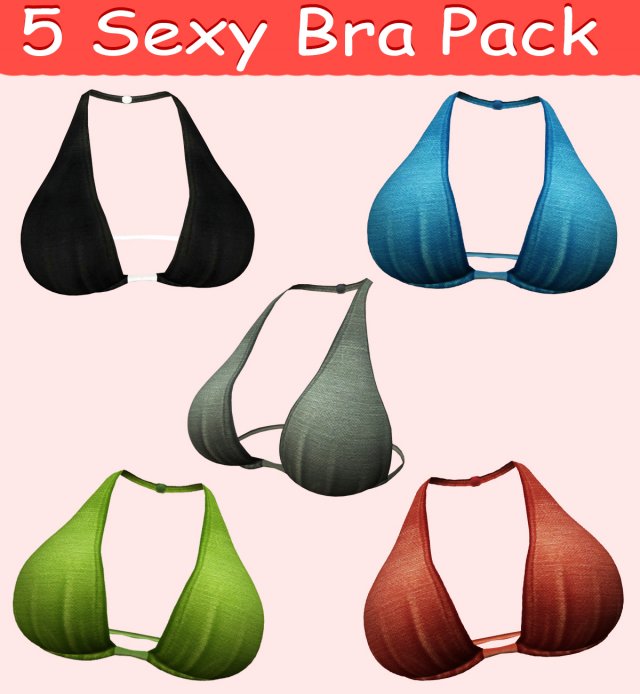 05 Sexy Bra Pack 3D Model