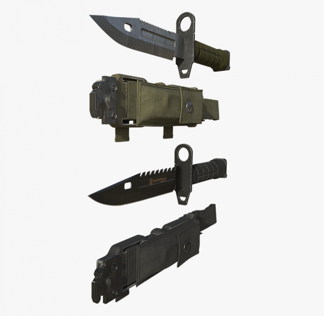 M9 Bayonet Knife Pack 3D Model