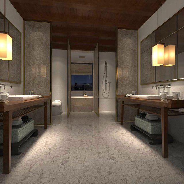 Bathroom design complete model 50 3D Model