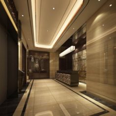 Hotel reception hall design complete 01 3D Model