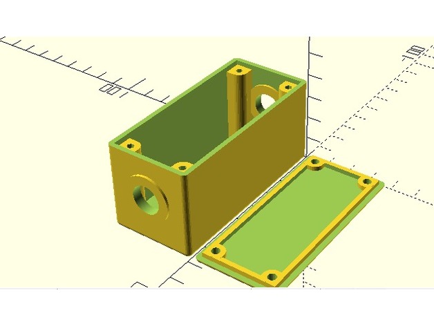 Customizable Project Box With Lid Screws and 2 Holes 3D Print Model