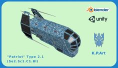 Space Ship Patriot Type 2-1 Se2-Sc1-C1-Bl 3D Model