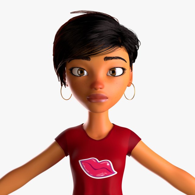 Female character mery 3D Model