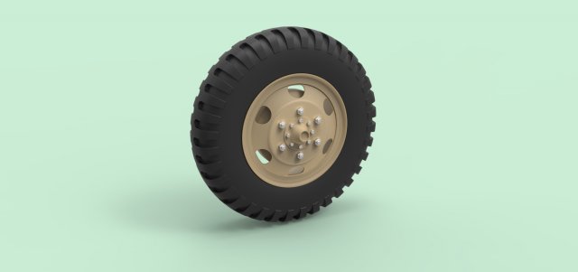 Wheel from old truck 3D Model
