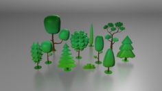 Lowpoly trees 3D Model