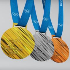 Pyeongchang 2018 olympic medal low poly 3D Model