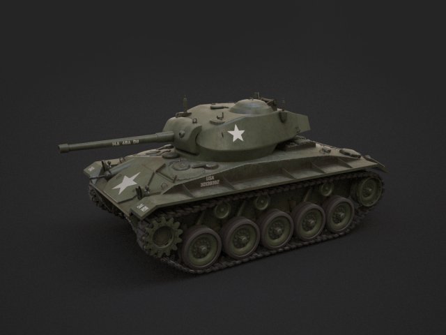 M24 Chaffee tank 3D Model