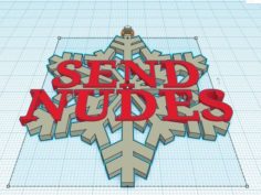 Send Nudes Snowflake Ornament 3D Print Model