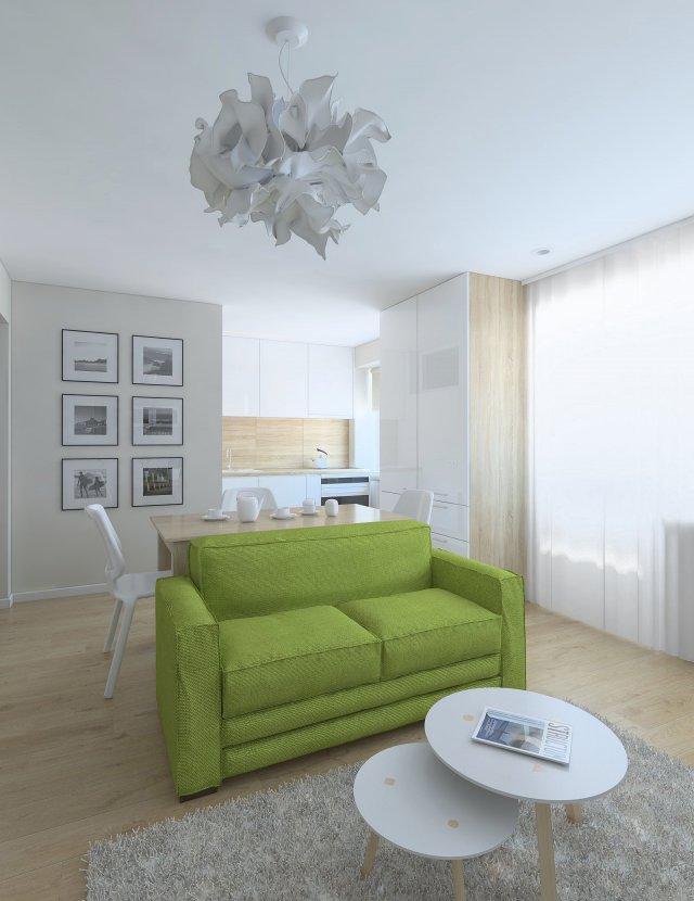 Small apartment living room 3D Model