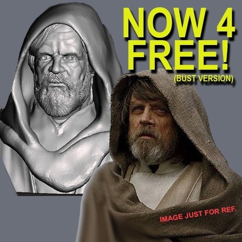 OLD LUKE SKYWALKER INSPIRITED BUST 3D Print Model