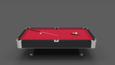 8 Ball Pool Table Red 3D Model