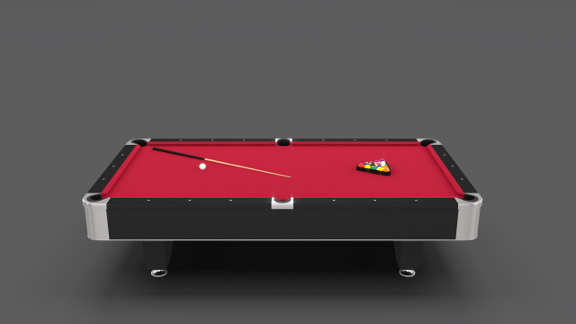 8 Ball Pool Table Red 3D Model