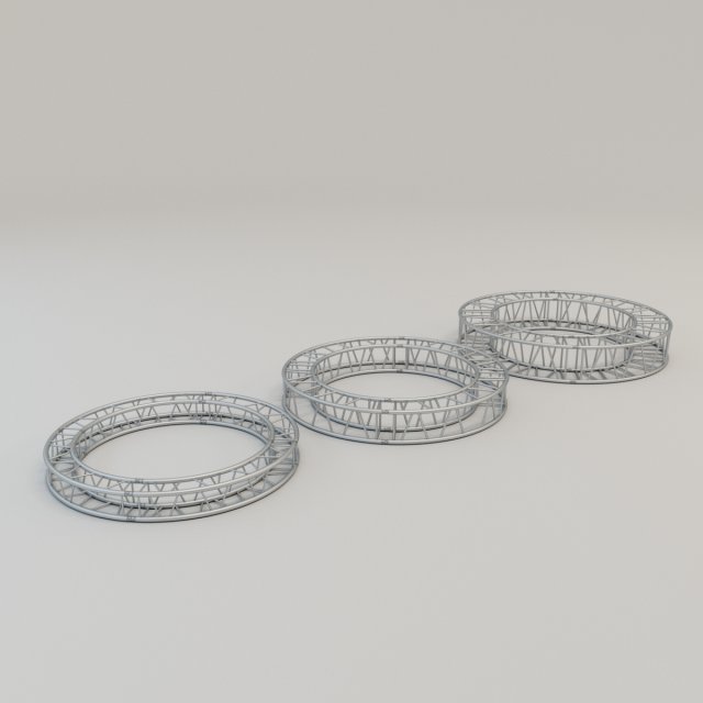 Square Circular Truss Set R100 3D Model