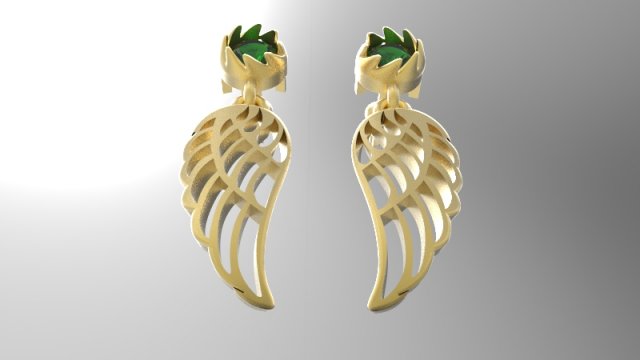 Earrings wings 3D Model