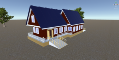 Russian Wooden House In Siberian Village – 2 – for games 3D Model