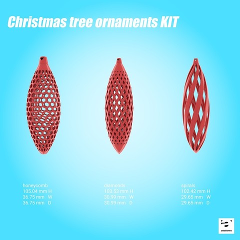 Christmas tree ornaments KIT 3D Print Model