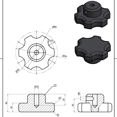 Holding handle 3D Print Model