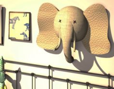 Elephant 3d wall doll element 3D Model