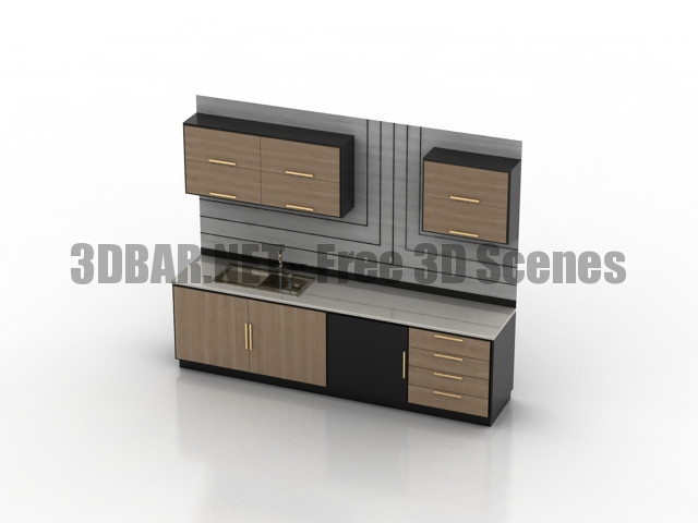 Coloro Wooden Kitchen 3D Collection