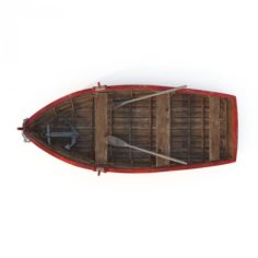 Old boat lost at sea 3D Model