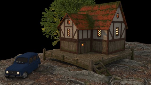 House cabin lake 3D Model