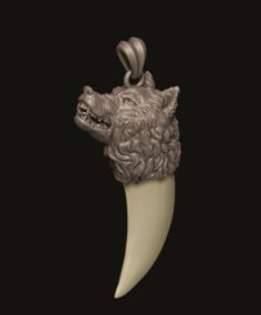 Wolf tooth nail pendant 3D Model