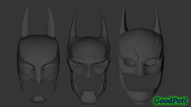 Set of helmets of Batman 3D Model