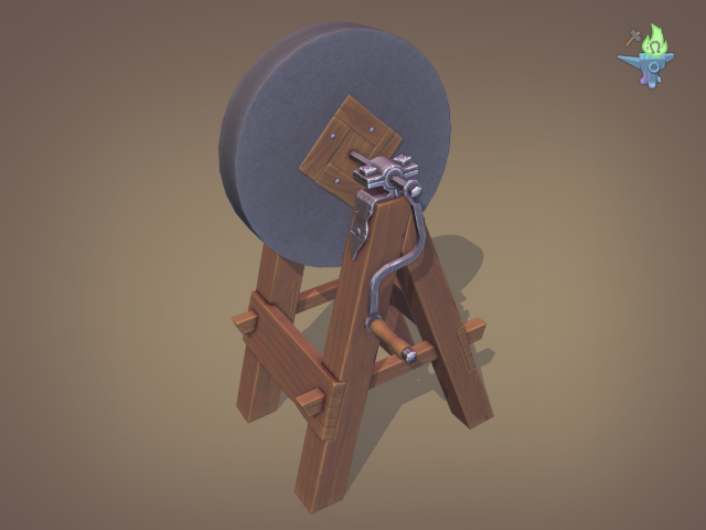 Medieval Grindstone 3D Model