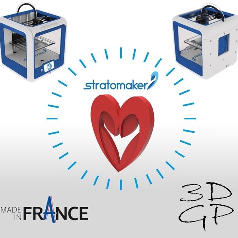 Heart from the stratomaker logo 3D Print Model